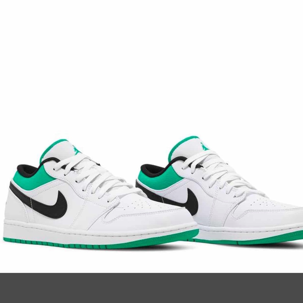 Air Jordan 1 Low White Lucky Green Black